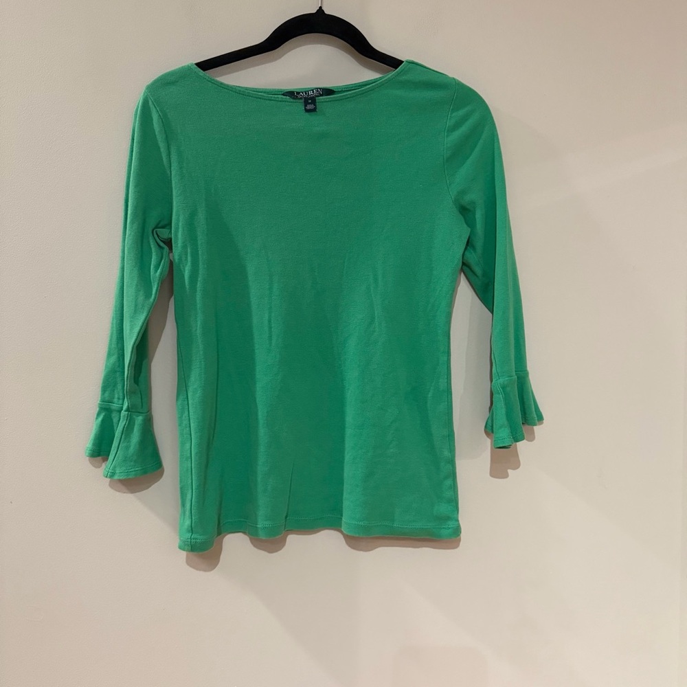 Ralph Lauren Green 3/4 Sleeve Top